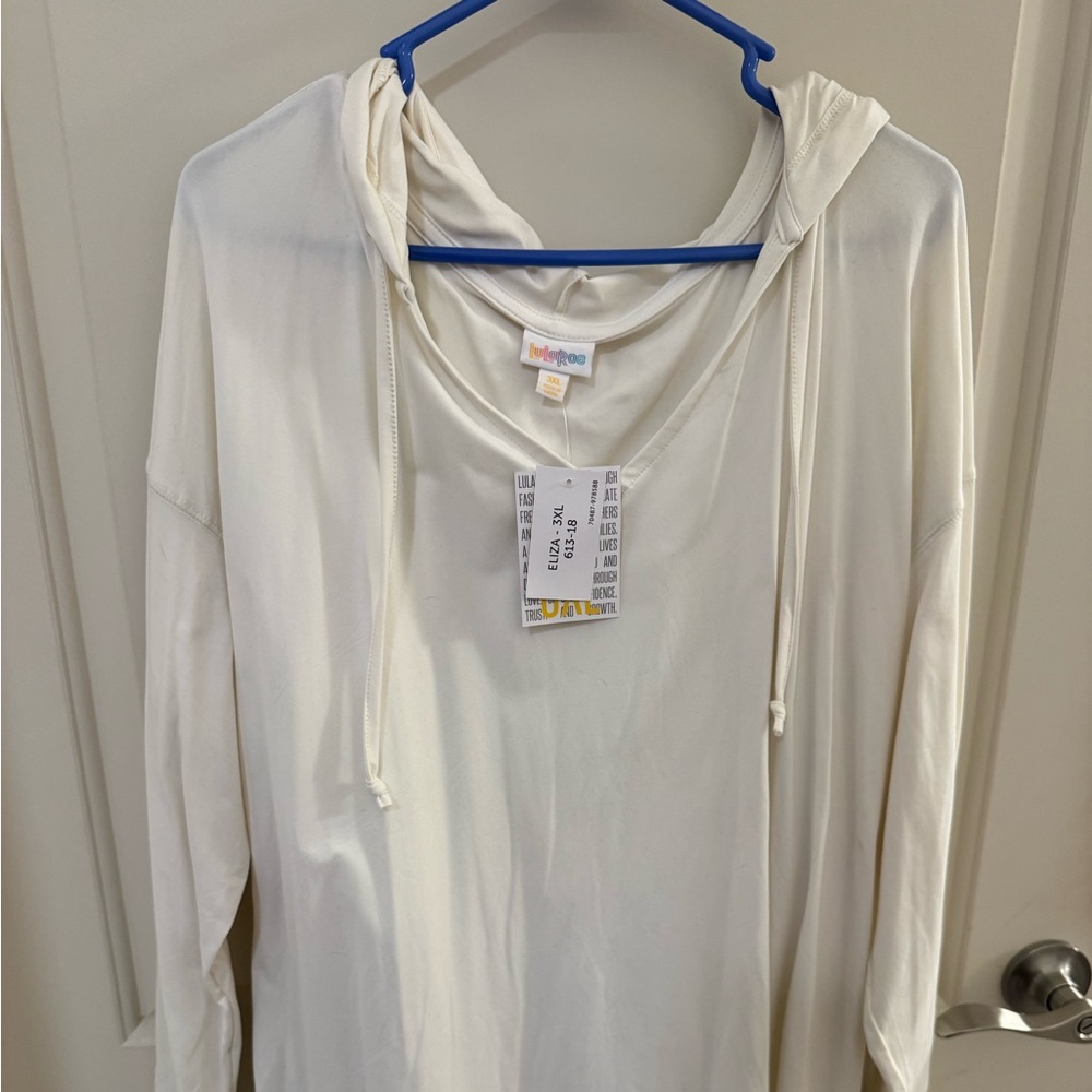 LuLaRoe Eliza Cream Hooded Top